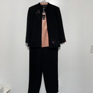 Positive Attitude 3 Piece Peach Jacket & Pant, Sleeveless top Suit Sz 10‎ NWT